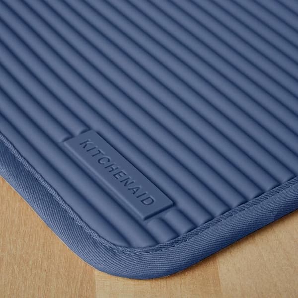 KitchenAid Ribbet Blød Silikone Grydelap 2-delt Sæt, Blue Willow, 17,78 cm x 22,86 cm blå blue
