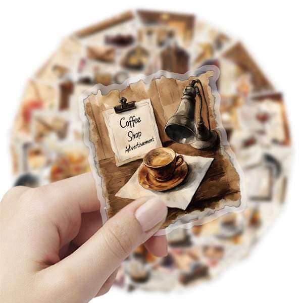 100-pack Transparent Retro - Waterproof Stickers for Diary, Guitar and Letters