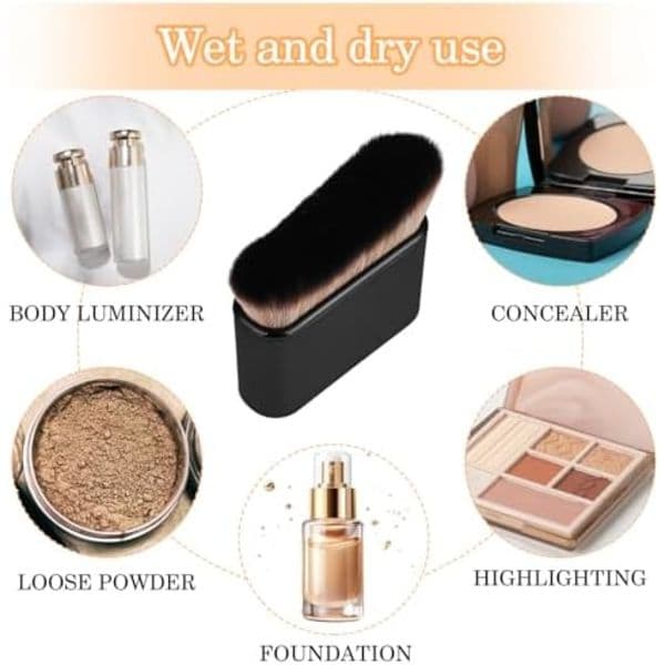 6,8x7 cm Selvbrunerbørste Blød Kropsmakeupbørste Bærbar Selvbrunerbørste Selvbruner Ansigtsbørste til Krops- og Benmakeup (B