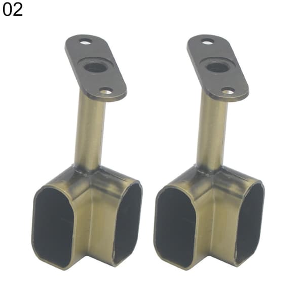 2 Pcs Ceiling Mounted Bracket Corner Wardrobe Rod Clothes Rail Lever Holder Qinhai 2 2