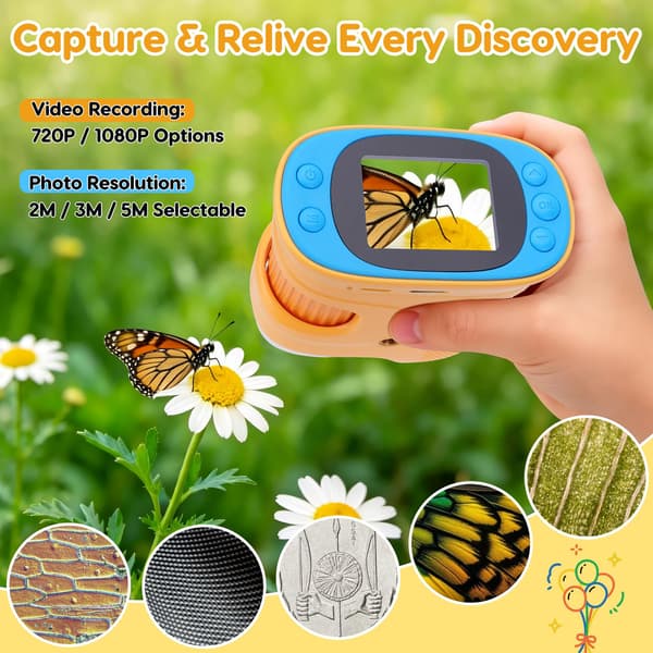 BAIJLE 1000X Digital Microscope for Kids, Handheld STEM Toy for Ages 4-12