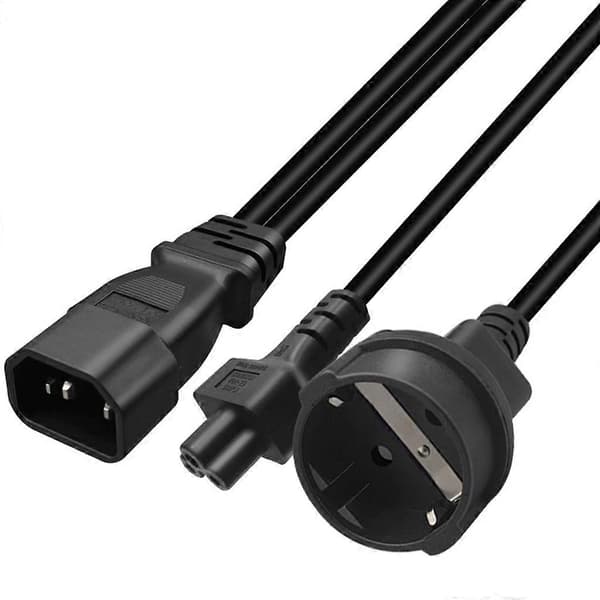 Y-splitter Adapterkabel IEC320 C14 Han til C5+EU4.8mm Hun Strømkabel