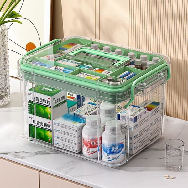 2-tier family pharmacy. Optimized design for storing medicines and first aid items.
