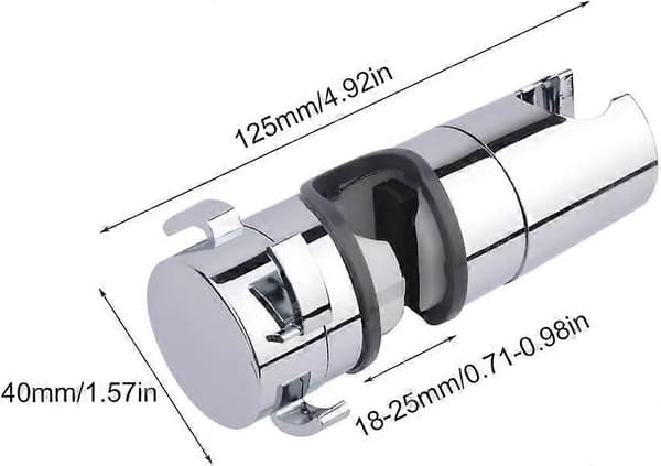 Adjustable Shower Head Holder for Slide Bar, Universal 18-25mm O.D. Rail Head Holder for Slide Bar Sliding Clamp Bathroom Replacement