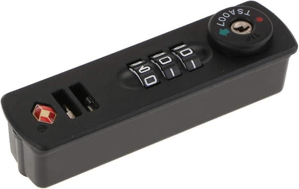 1 x TSA007 Combination Lock for Luggage and Suitcases 3 Digits (Many Different Combinations) - Black
