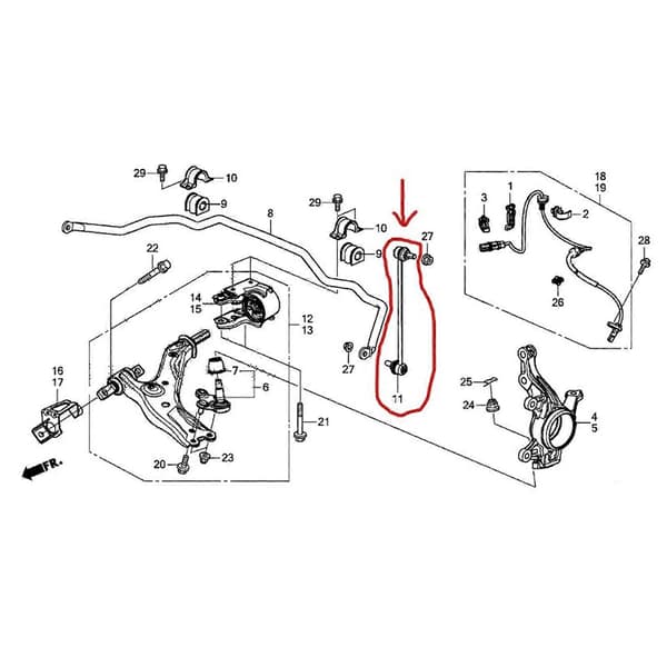 Forreste Stabilisatorstang Krængningshæmmer 51320?T0A?A01 Højstyrke Anti Roll Bar Drop Link til CR?V 2012 til 2016