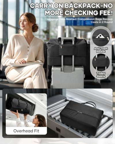 Weekender-taske til kvinder, håndbagage-tote med skorum, L1-sort L1-Black