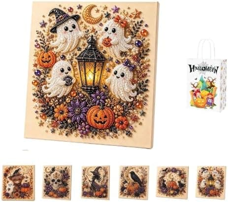 Halloween Spøkelse Perlekunst DIY-sett, Spooky Søt 3D Halloween Perlekunst (#B) #B #B