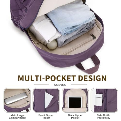 Small Hiking Backpack 20L Packable Daypack, Purple | Lightweight Foldable Compact Backpack for Outdoor Camping for Women Men Purple Purple