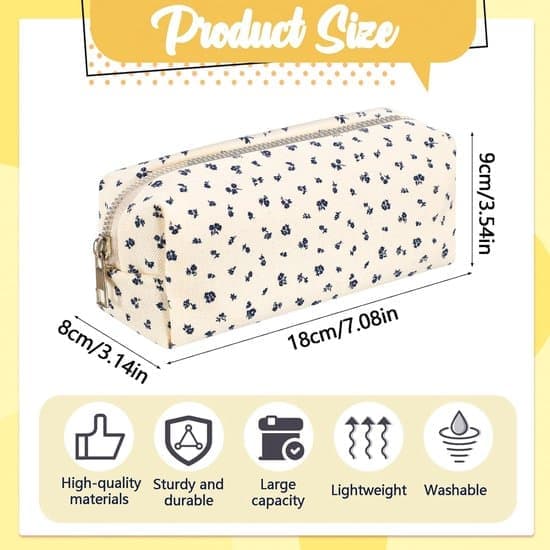Pencil Case Set - Pencil Case - 3-piece set - Floral - Large - Soft - With zipper