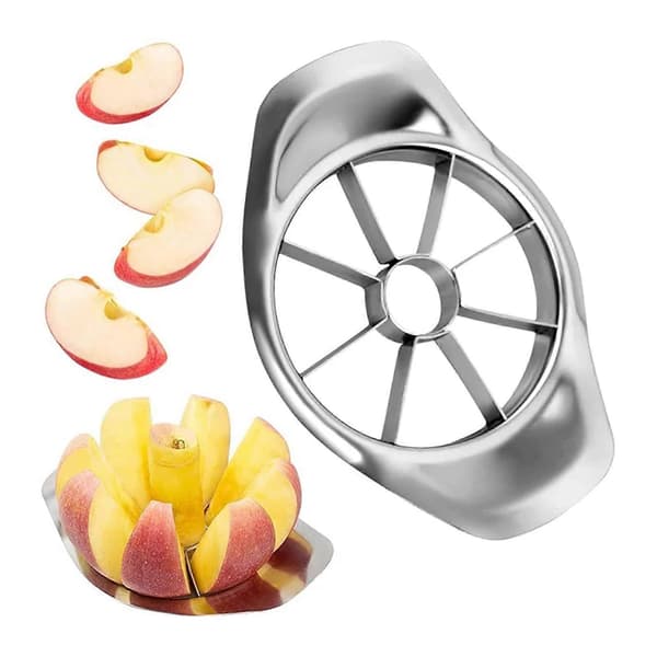Stainless Steel Fruit Slicer Sharp Blade Multifunction 8 Slices Fruit Vegetable Cutter Divider Corer Manual Cutting Tool Kitchen Utensil