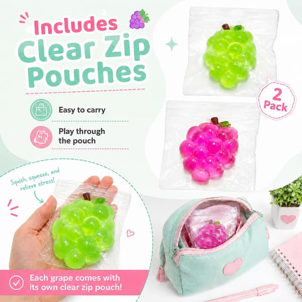 2 kpl läpinäkyviä squishy-leluja, hedelmäaiheiset fidget-stressilelut aikuisille