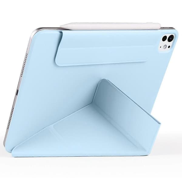 Etui til iPad Pro 13 (2024) PC+PU Læder Origami Stand Magnetisk Tablet Beskyttelse - Baby Blå