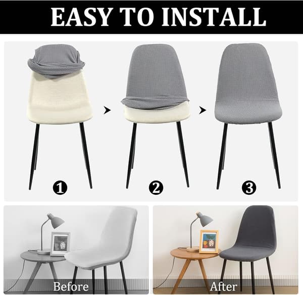Set med 4, Stretch Skandinaviska Stolsöverdrag för Matsalsstolar, Diagonal Jacquard Universal Elastiskt Stolsöverdrag för Heminredning, Turkos