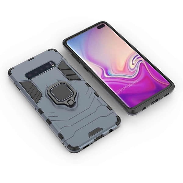 PC + TPU støtsikkert beskyttelsesdeksel til Samsung Galaxy S10 Plus, med magnetisk ringholder