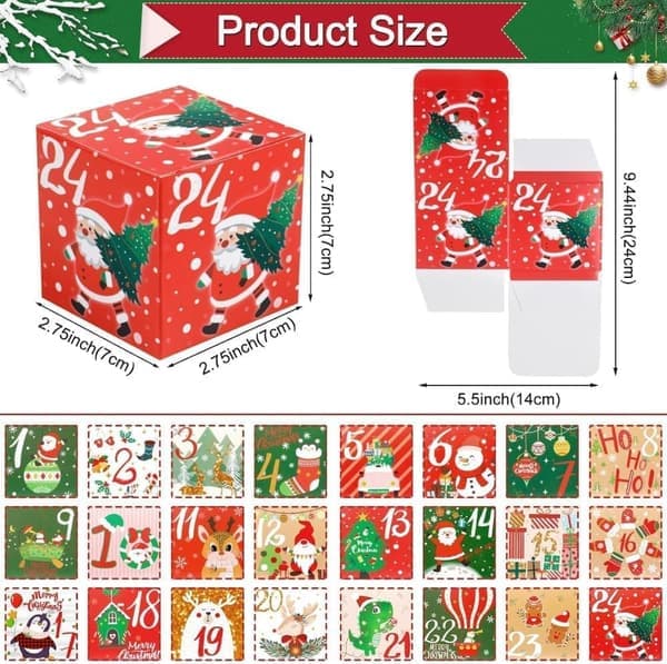 DIY Advent Calendar 2025, Fill-Your-Own Empty Advent Calendar with 24 Boxes for Christmas Countdown