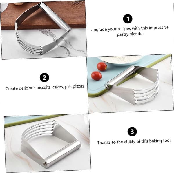 2 Pcs Stainless Steel Pastry Tools and Dough Blender for Baking with Ergonomic Comfortable Handle