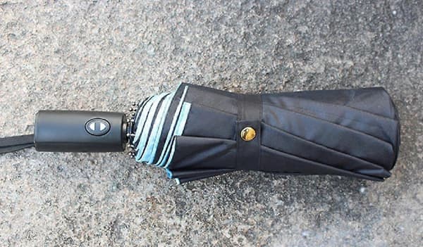 Automatic Opening and Closing 10-Rib Double Layer Windproof Travel Umbrella Teflon Coated Compact Mini Folding Parasol
