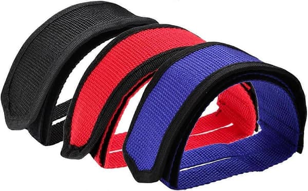 2-pack, cykelpedaler med pedalklämmor för fixed gear-cyklar, röd