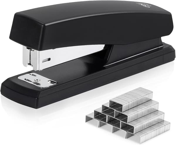 Stiftemaskin med 1000 stifter, skrivebordsstiftemaskin for kontor, kapasitet 25 ark