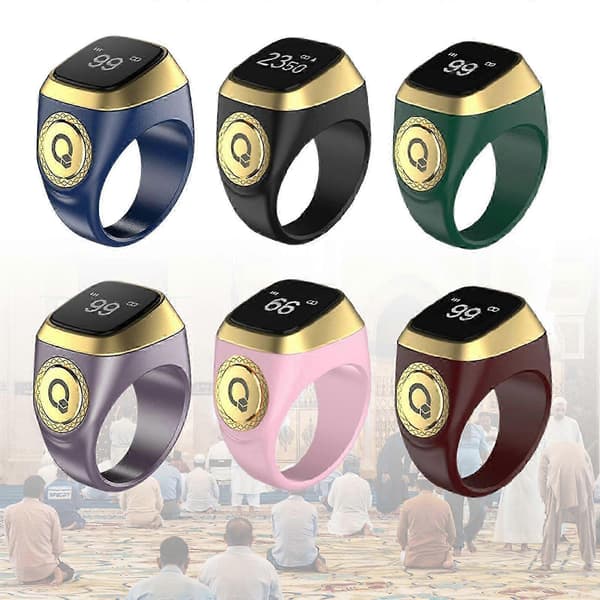 2025 Elektronisk digital Tasbih-räknare med bönepåminnelse, fingerräknare, blå 18 mm blue 18