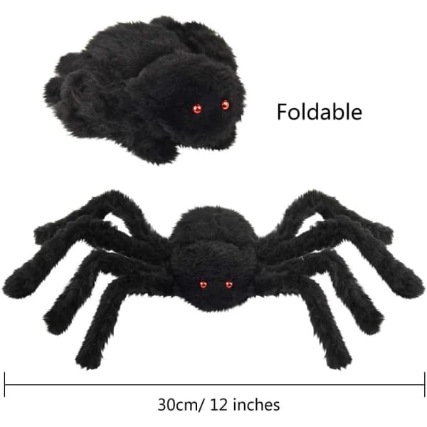 Halloween-dekorasjon - 2 store edderkopper 30 cm
