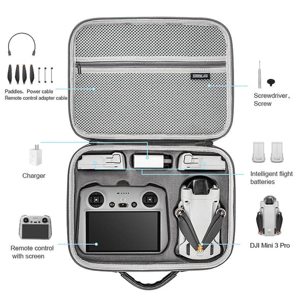 Mini 3 Pro bärväska, bärbar resväska för Dji Mini 3 drönartillbehör (mini 3 Pro Rc)