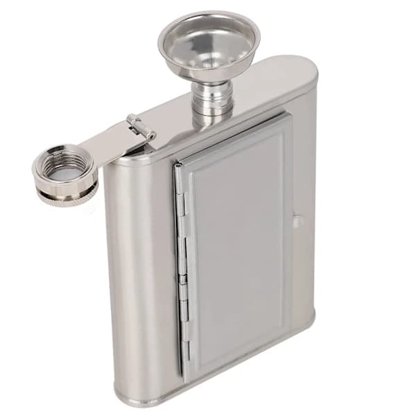 Eco-Friendly Wedding Gift for Groom, Slim Stainless Steel Hip Flask for Adventure Buddy
