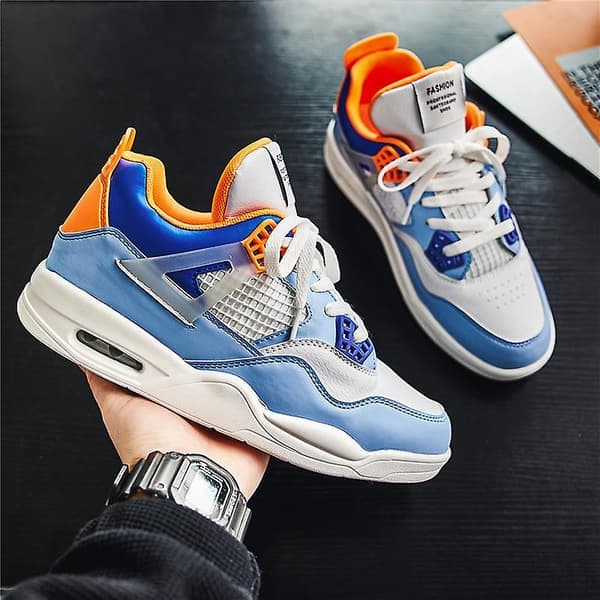 Sneakers, Åndbare løbesko til mænd, Modesportssko til kvinder 02, HvidBlå, Størrelse 40 WhiteBlue 40