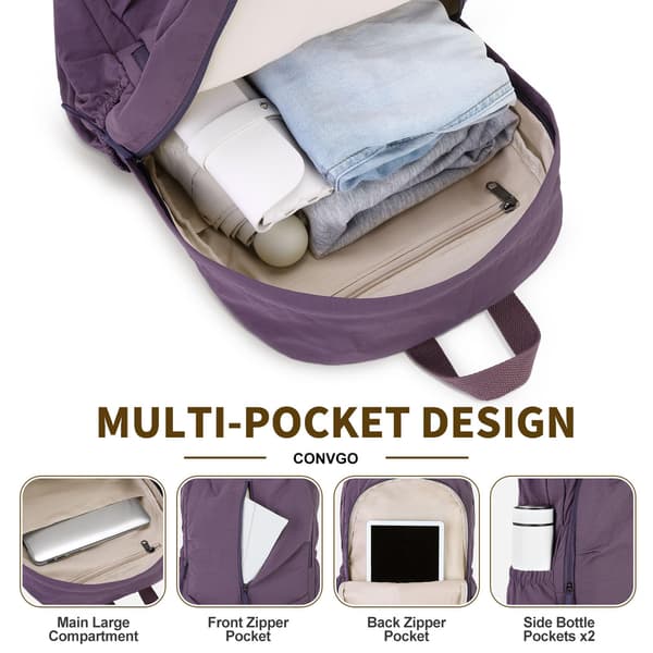 Small Hiking Backpack 20L Packable Daypack, Purple | Lightweight Foldable Compact Backpack for Outdoor Camping for Women Men Purple Purple
