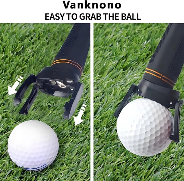 Golfboldopsamler, foldbar klo-suger til puttergreb, 6-pak