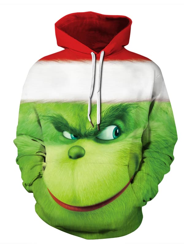 Unisex Jule Grinch Hættetrøje Sjov Sweatshirt Gave D M D M