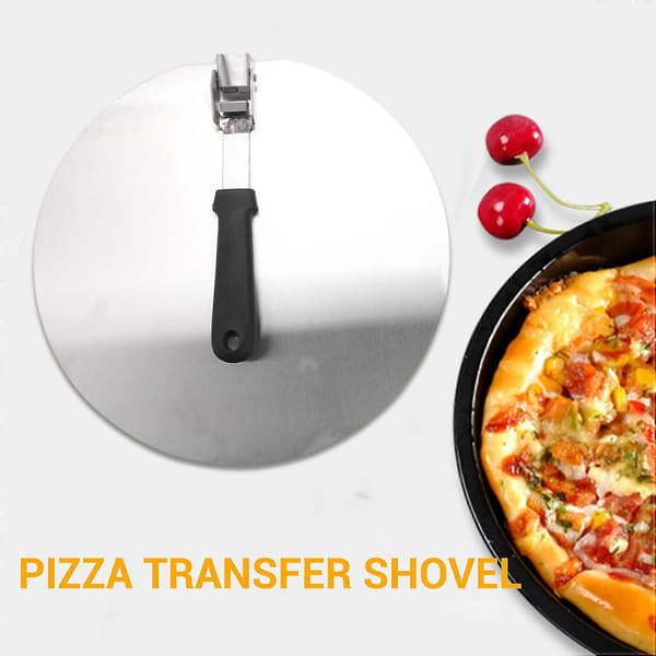 12 tommer pizzaspade kagespade pizzatransfer med pizzaskærer rustfrit stål pizzabageværktøj