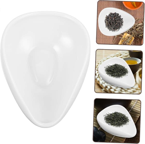 Porcelain Teaspoon, White Ceramic Spoon for Loose Tea with Ergonomic Grip, Easy to Clean
