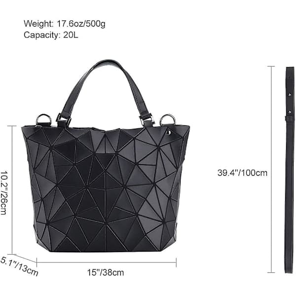 Håndtasker Kvinder Geometrisk Taske Mat Sort Dametaske Skuldertasker Crossbody Tasker Til Kvinder