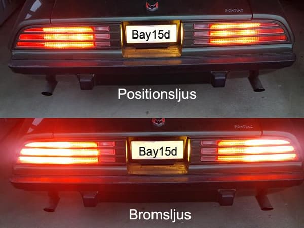 Bay15d Röd p21/5w 1157 Led med 24st 3030smd 2-pack bak bromsljus