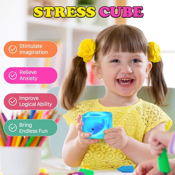 Glødende Hval Squishy Stresskube, Sensorisk Klemmelegetøj til Autisme og Angstlindring, Påskekurvfyld Hval02 Whale02