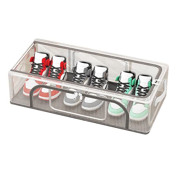Large Stackable Shoe Holder Transparent Portable Shoe Organizer for Bedroom