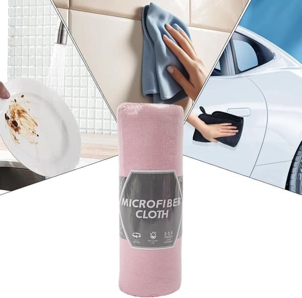 Reusable Microfiber Cloth for Kitchen, Absorbent Rag Roll for Kitchen and Bathroom, Versatile Dishcloth for Household