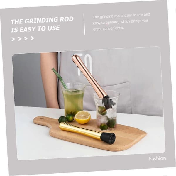 Cocktailmuddler i rustfritt stål med ergonomisk grep for Mojito, frukt- og isknusing, barverktøy