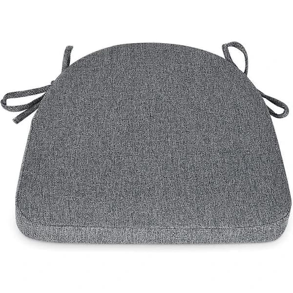 Stolputer med stropper [43x42x5 cm] Sklisikre kjøkkenstolputer og sitteputer - Mørkegrå