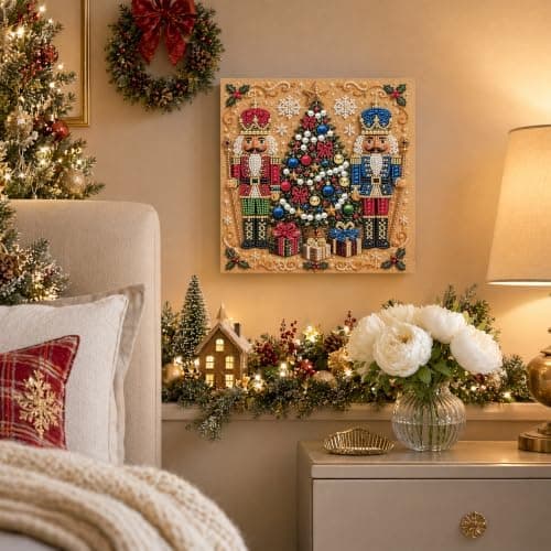 C'eitura Perlemalingssett 7.87 * 7.87in Nøtteknekker Juletre DIY Kunst Nøtteknekker Nutcracker