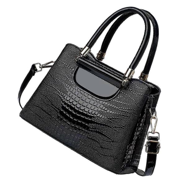 Women's Handbag Large Capacity Unique Pattern Shoulder Bag Black Black Free Size