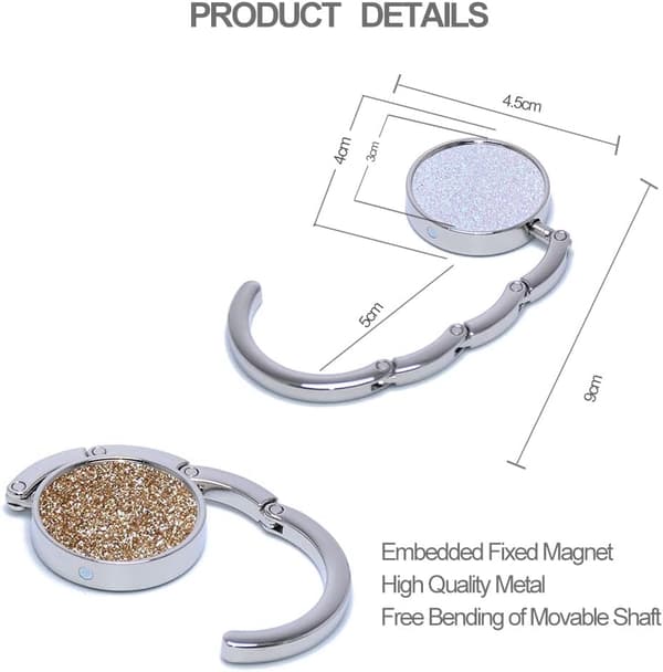 [LD]st Handbag Hooks, Non-slip Foldable Bag Holder, Round