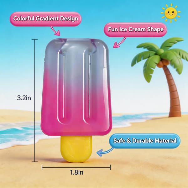 Iskrem-squishy, Sommerlig sensorisk stressavlastende klemme-squishy, myk sensorisk fidget-leke for stress- og angstlindring, bursdagsgave &