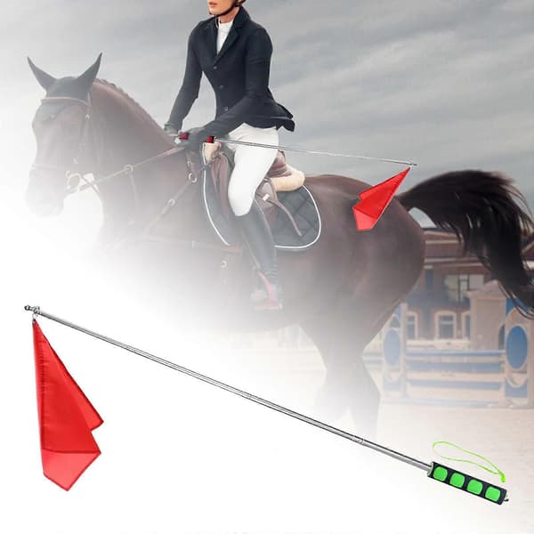 Horse Training Flag Equestrian Training Flag with Retractable Flagpole Replacement Green Handle Green Handle