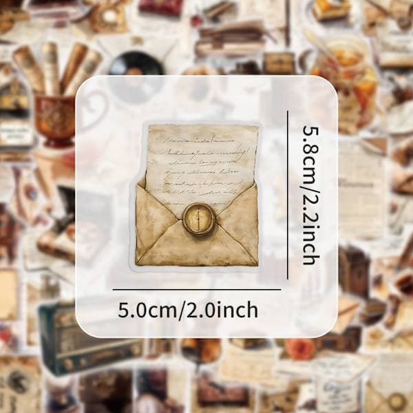 100-pack Transparent Retro - Waterproof Stickers for Diary, Guitar and Letters