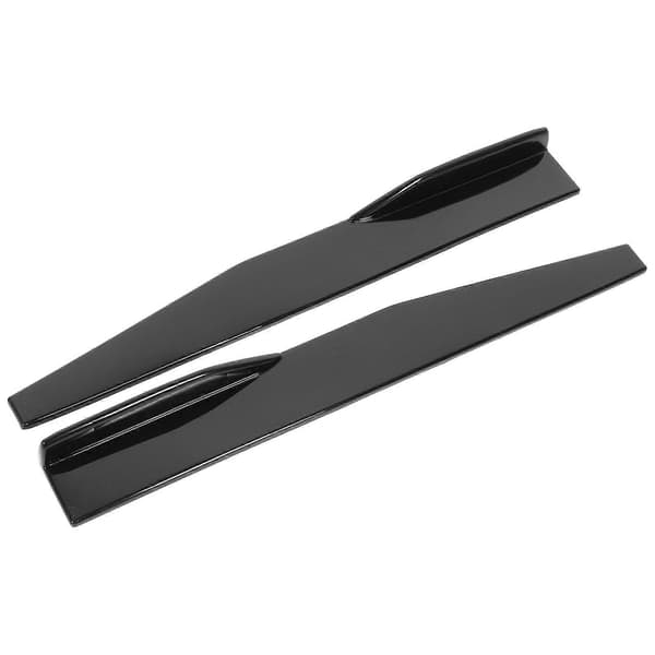 2 stk Universal Sideskjørt Rocker Splitters Leppe Winglet Vinge Diffuser 74,5cm Glanset Svart