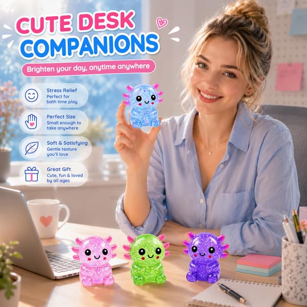 Axolotl Squishy Leksak, Mjuk TPR Långsamt Stigande Klämleksak (Blå) Blue
