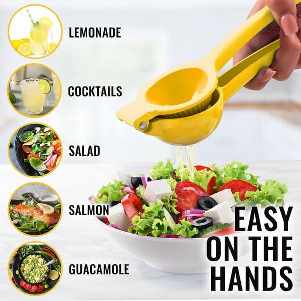Metal Citrus Juicer - Handheld Lemon Squeezer - Easy-to-Use Citrus Press - Manual Press to Extract Maximum Juice - Gets Every Drop